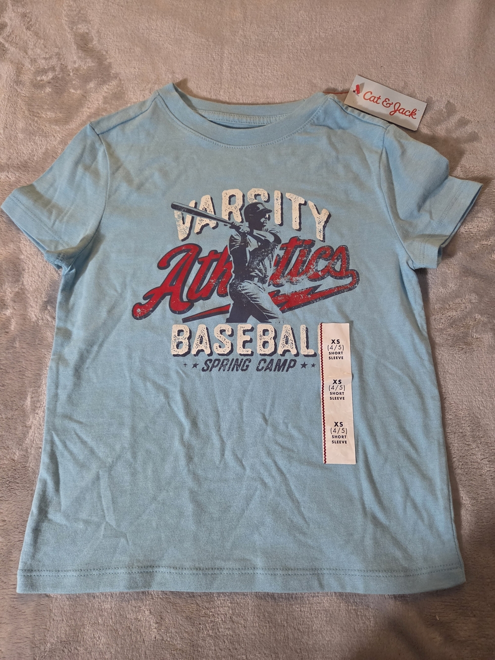 Cat & Jack Kids 'Varsity Athletics Baseball' Tee, size XS (4/5), NWT